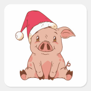 Cute Merry kerst Vierkante Sticker