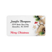 Cute Merry-kerstadres Etiket (Voorkant)