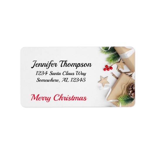 Cute Merry-kerstadres Etiket (Voorkant)