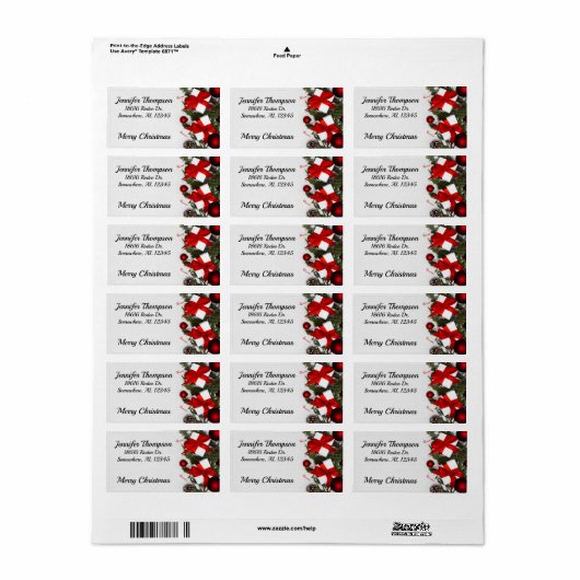 Cute Merry-kerstadres Etiket (Full Sheet)