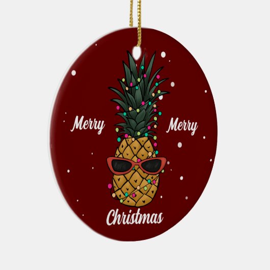 Cute Merry kerstanananapple Tree Keramisch Ornament (Rechts)