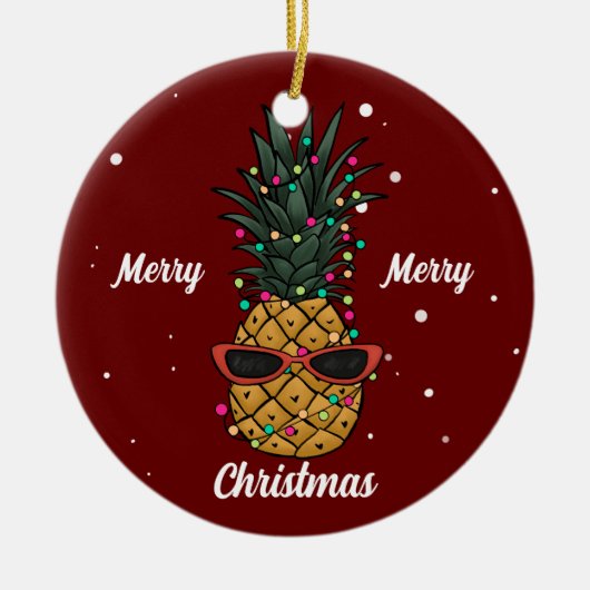 Cute Merry kerstanananapple Tree Keramisch Ornament (Voorkant)