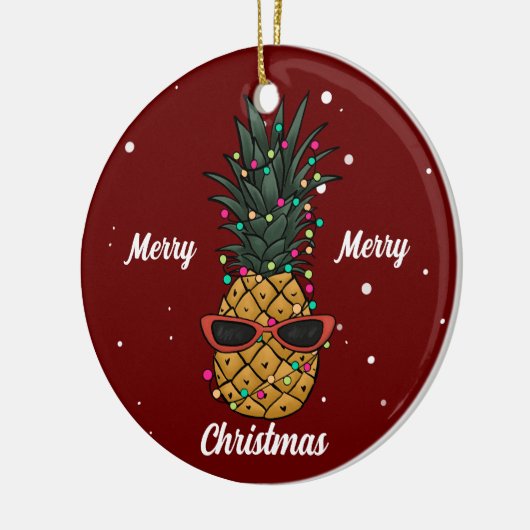 Cute Merry kerstanananapple Tree Keramisch Ornament (Links)