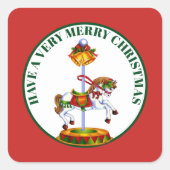 Cute Merry kerstcarrousel sticker (Voorkant)