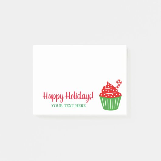 Cute Merry Kerstcupcake Holiday cadeau klein Post-it® Notes (Voorkant)