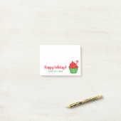 Cute Merry Kerstcupcake Holiday cadeau klein Post-it® Notes (Op bureau)