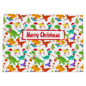 Cute Merry Kerstdinosaurussen Groot Cadeauzakje (Achterkant)