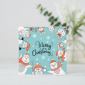 Cute Merry kerstfeestay Card Feestdagenkaart (Staand voorkant)