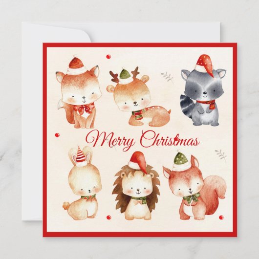 Cute Merry kerstfeestay Card Feestdagenkaart (Voorkant)