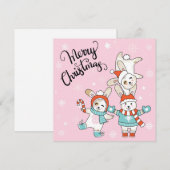 Cute Merry kerstfeestay Card Feestdagenkaart (Voorkant / Achterkant)