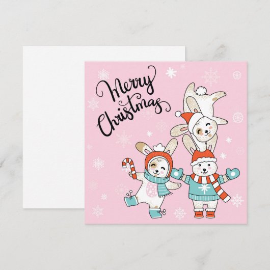 Cute Merry kerstfeestay Card Feestdagenkaart (Voorkant / Achterkant)