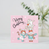 Cute Merry kerstfeestay Card Feestdagenkaart (Staand voorkant)