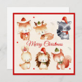 Cute Merry kerstfeestay Card Feestdagenkaart (Voorkant / Achterkant)