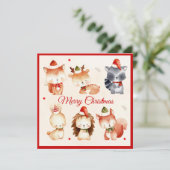 Cute Merry kerstfeestay Card Feestdagenkaart (Staand voorkant)