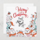 Cute Merry kerstfeestay Card Feestdagenkaart (Voorkant / Achterkant)