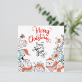 Cute Merry kerstfeestay Card Feestdagenkaart (Staand voorkant)