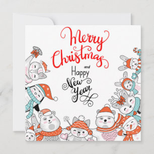 Cute Merry kerstfeestay Card Feestdagenkaart