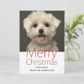 Cute Merry-kerstfoto Foto Feestdagenkaart (Staand voorkant)