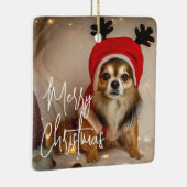 Cute Merry-kerstfoto Foto Keramisch Ornament (Rechts)