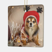 Cute Merry-kerstfoto Foto Keramisch Ornament (Links)