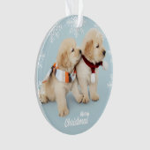 Cute Merry Kerstgouden puppies Orna Ornament (voorkant)