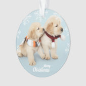 Cute Merry Kerstgouden puppies Orna Ornament (voorkant)
