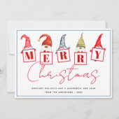 Cute Merry-kersthandschoenen Feestdagenkaart (Voorkant)