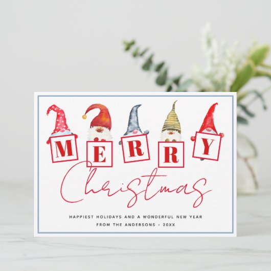Cute Merry-kersthandschoenen Feestdagenkaart (Staand voorkant)
