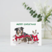 Cute Merry-kersthonden Feestdagenkaart (Staand voorkant)