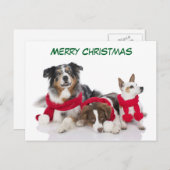 Cute Merry-kersthonden Feestdagenkaart (Voorkant / Achterkant)