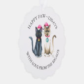 Cute Merry kerstkatten Ornament Kaart (Rechts)