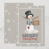 Cute Merry kerstman laat het sneeuwkaartje zien Kaart (Voorkant / Achterkant)