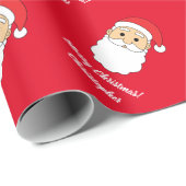 Cute Merry Kerstmis, aangepaste naam Santa Claus R Cadeaupapier (Rol Hoek)