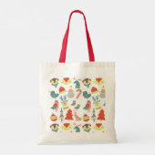 Cute Merry Kerstmis Animal Tree Snow Pattern Tote Bag (Achterkant)