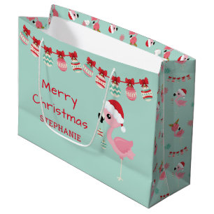 Cute Merry Kerstmis Flamingo Ornaments Groot Cadeauzakje