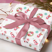Cute Merry Kerstmis Flamingo Snowflake