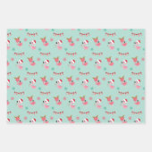 Cute Merry Kerstmis Flamingo Snowflake Inpakpapier Vel (Voorkant 3)