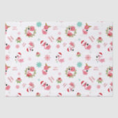 Cute Merry Kerstmis Flamingo Snowflake Tissuepapier (Voorkant)