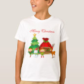 Cute Merry Kerstmis Kinderen T-shirt (Voorkant)