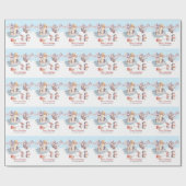 Cute Merry Kerstmis Penguin Family Speling Snow Cadeaupapier (Vlak)