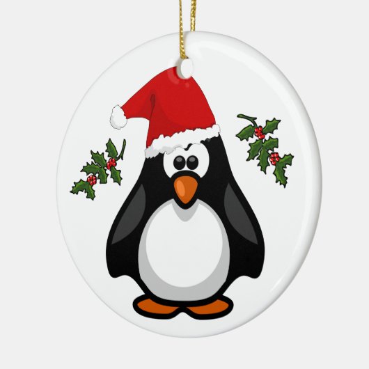 Cute Merry Kerstmis Penguin Santa Hat Ornament (Links)