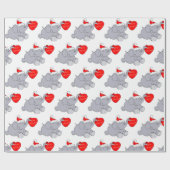 Cute "Merry Kerstmis" Santa Elephant Cadeaupapier (Vlak)