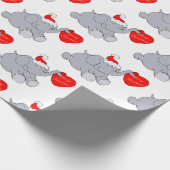 Cute "Merry Kerstmis" Santa Elephant Cadeaupapier (Hoek)