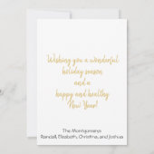 Cute Merry Kerstmis Siamese Kitten Gold Ornament Feestdagenkaart (Achterkant)