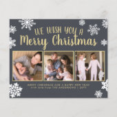 Cute Merry Kerstmis Snowflake Photo Holiday Card (Voorkant)