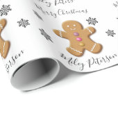 Cute Merry-kerstontbijtman, gepersonaliseerd Cadeaupapier (Rol Hoek)