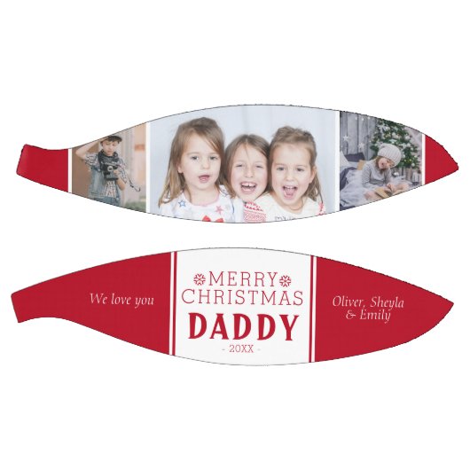 Cute Merry Kerstpap 3 Foto Collage Basketbal (Panelen)