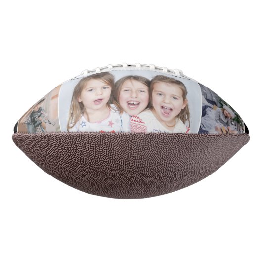 Cute Merry Kerstpap Black 3 Foto Collage American Football (Gedraaid 90)