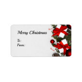 Cute Merry-kerstrectangle-stickers Etiket (Voorkant)