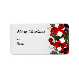 Cute Merry-kerstrectangle-stickers Etiket